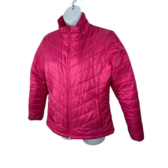 Columbia Omni-Heat Pink Chevron Puffer Jacket XL Women’s Winter Coat - Picture 5 of 10